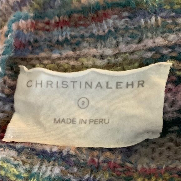 Christina Lehr Alpaca Striped Knit Sweater Peru Women's Long Sleeves Colorful XL - Picture 7 of 12
